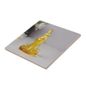 Kristalglas prinses met gele jurk tegeltje (Zijkant)