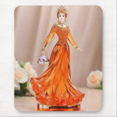 Kristalglazen prinses met oranje jurk muismat (Voorkant)