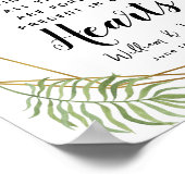 Kristalgroen blad Memory candle bruiloft Poster (Hoek)