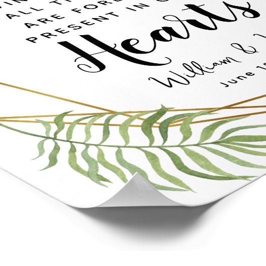 Kristalgroen blad Memory candle bruiloft Poster (Hoek)