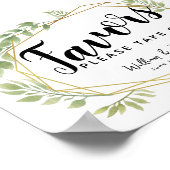 kristalgroen Favors party/bruiloft Poster (Hoek)