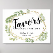 kristalgroen Favors party/bruiloft Poster (Voorkant)