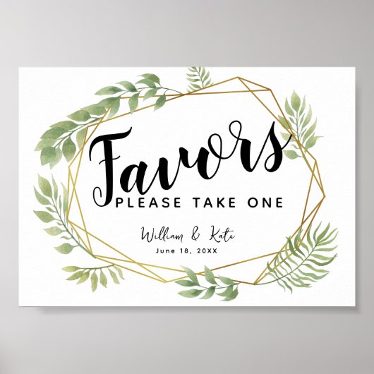 kristalgroen Favors party/bruiloft Poster (Voorkant)