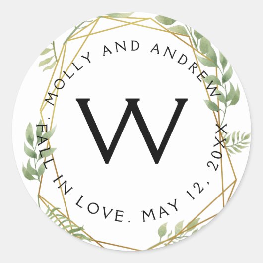 Kristalgroen gebladerte STICKER Party / bruiloft (Voorkant)