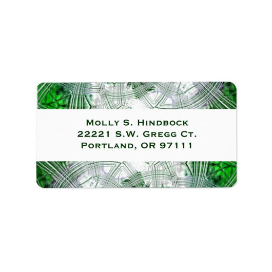 Kristalgroen geruite adreslabel etiket (Voorkant)