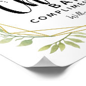 Kristalgroene bruiloft CHEER Bar bruiloft/partij Poster (Hoek)