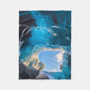 Kristalgrot, Vatnajokull-ijsveld, Zuid-IJsland Fleece Deken
