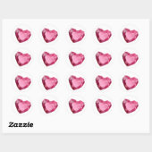 Kristalhart in roze ronde sticker (Vel)