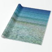 Kristalhelder blauw-oceanwatersrestanten cadeaupapier (Uitgerold)
