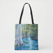 Kristalhelder Blauw Water Rivier, Tote Bag (Voorkant)