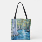 Kristalhelder Blauw Water Rivier, Tote Bag (Achterkant)