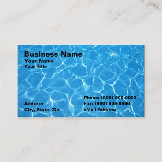 Kristalhelder blauw water visitekaartje (Voorkant)