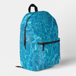 Kristalhelder blauw zwembadwater bedrukte rugzak