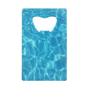 Kristalhelder Blauw Zwembadwater Creditkaart Flessenopener