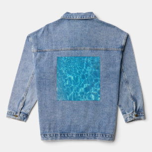 Kristalhelder Blauw Zwembadwater Denim Jacket