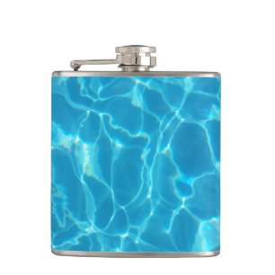 Kristalhelder Blauw Zwembadwater Heupfles