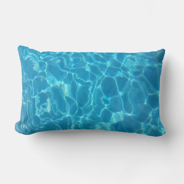 Kristalhelder Blauw Zwembadwater Kussen (Voorkant)