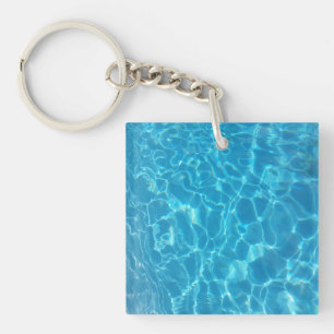 Kristalhelder Blauw Zwembadwater Sleutelhanger