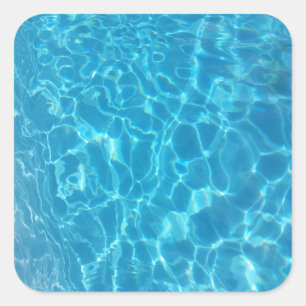 Kristalhelder Blauw Zwembadwater Vierkante Sticker