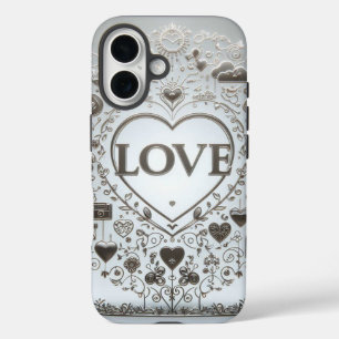 Kristalhelder liefdesteken iPhone 16 hoesje