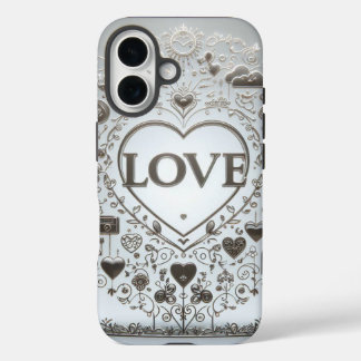 Kristalhelder liefdesteken iPhone 16 hoesje