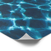 Kristalhelder water - Minimalistische Blue Ocean F Poster (Hoek)