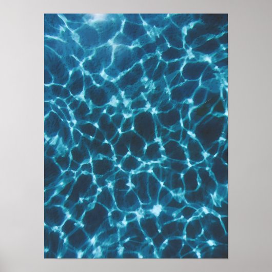 Kristalhelder water - Minimalistische Blue Ocean F Poster (Voorkant)
