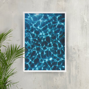 Kristalhelder water - Minimalistische Blue Ocean F Poster