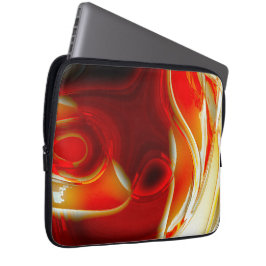 Kristalheldere cirkelvormige krommen, van glas, in laptop sleeve