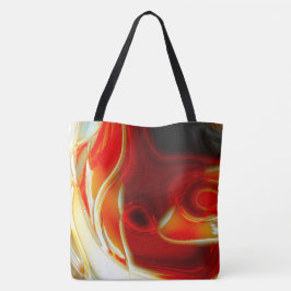 Kristalheldere cirkelvormige krommen, van glas, in tote bag