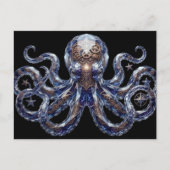 Kristallachtige Steampunk Octopus Briefkaart (Voorkant)