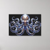 Kristallachtige Steampunk Octopus Canvas Afdruk (Voorkant)