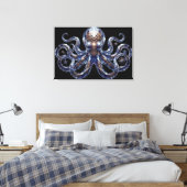 Kristallachtige Steampunk Octopus Canvas Afdruk (Insitu (Slaapkamer))