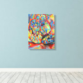 Kristallen abstracte potloodtrekkunst canvas afdruk (Insitu (Houten vloer))