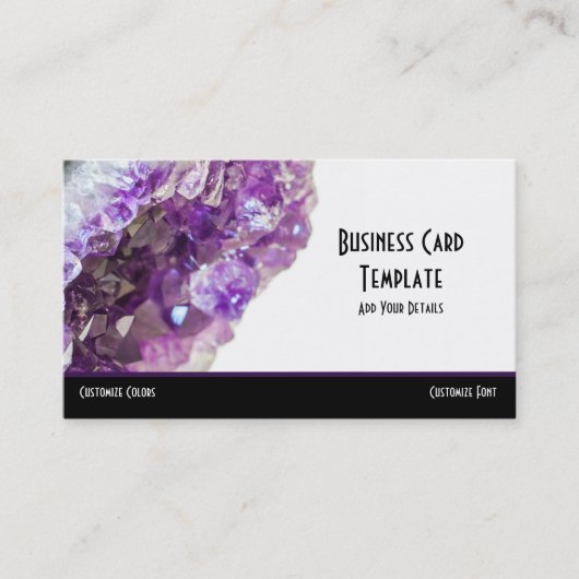 Kristallen Amethyst Visitekaartje (Voorkant)