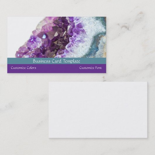 Kristallen Amethyst Visitekaartje (Voorkant / Achterkant)