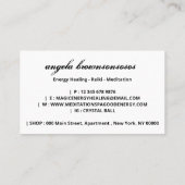 Kristallen bal Energie Reiki Meditatie Visitekaartje (Achterkant)