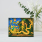 Kristallen balbeeld in oliebeschilderd zicht feestdagenkaart (Staand voorkant)