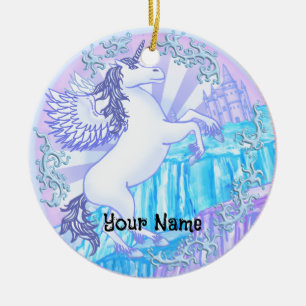 Kristallen berg Pegasus Keramisch Ornament