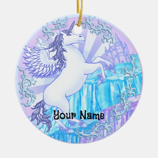 Kristallen berg Pegasus Keramisch Ornament (Voorkant)