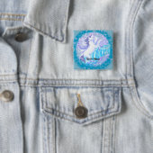 Kristallen berg Pegasus Vierkante Button 5,1 Cm (In situ)