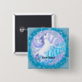 Kristallen berg Pegasus Vierkante Button 5,1 Cm (Voorkant /achterkant)