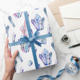 Kristallen Blauw en Paarse Cadeaupapier