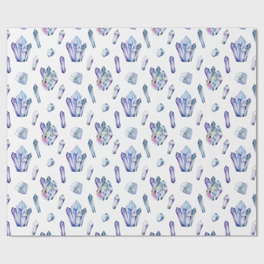 Kristallen Blauw en Paarse Cadeaupapier (Vlak)