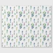 Kristallen blauw Paarse groen Cadeaupapier (Vlak)