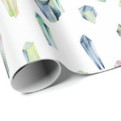 Kristallen blauw Paarse groen Cadeaupapier (Rol Hoek)