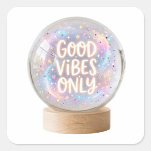 Kristallen Bol die Goede Vibes Voorspelt Vierkante Sticker