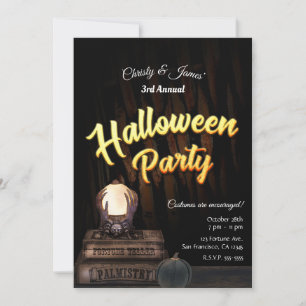 Kristallen Bol Gloeiende Waarzegger Halloween Fees Kaart