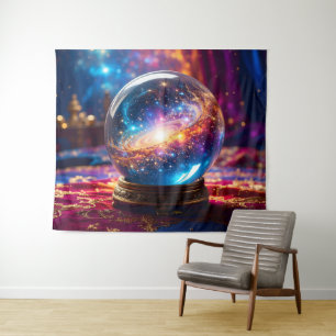 Kristallen Bol - Ik Zie Een Kosmische Gebeurtenis Wandkleed