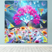 Kristallen Boom van Licht Canvas Afdruk (Insitu (Houten vloer))